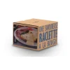 Raclette à la bougie pour 2 coloris bleu en métal et bois - 14,5 x 14,5 x 6 cm