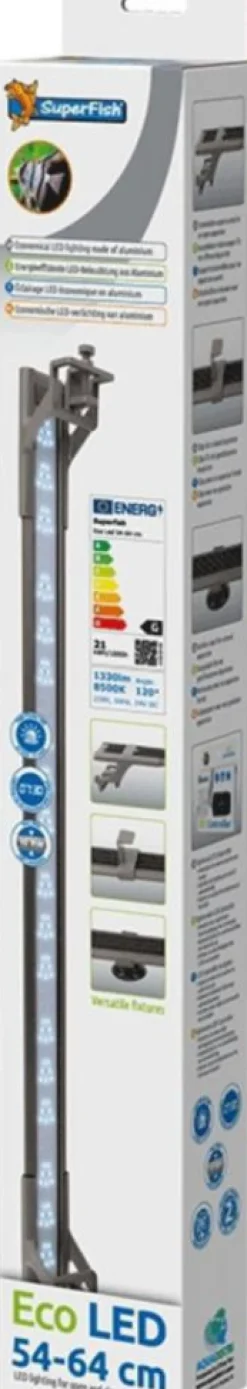 Rampe LED éco pour aquarium, SUPERFISH, modèle Eco - 54-64 cm