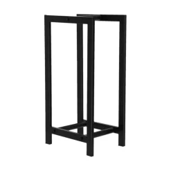 Range et portes buches coloris noir en acier - 30 x 23,5 x 59,7 cm