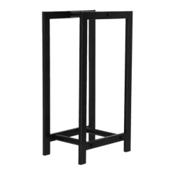 Range et portes buches coloris noir en acier - 30 x 23,5 x 59,7 cm