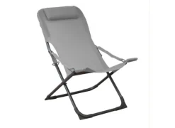 Relax de jardin pliant, couleur graphite / perle - PROLOISIRS Easy