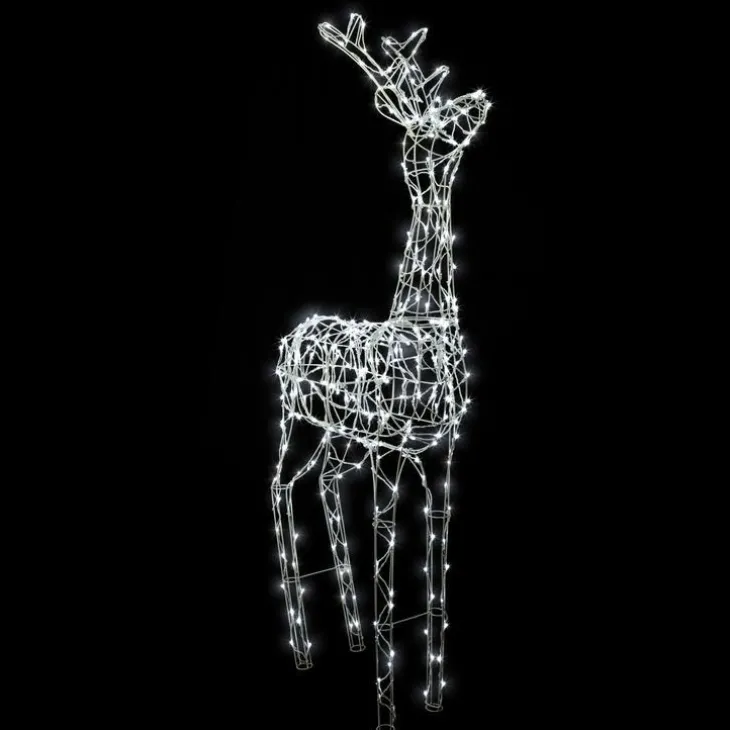 Renne lumineux LED à lumière fixe blanc sur secteur - 1,80 m