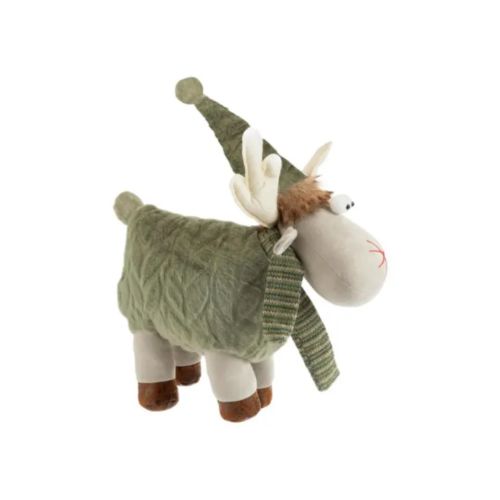 Renne vert avec fourrure à 4 pattes - 56 cm
