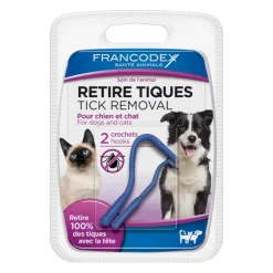 Retire Tiques pour chien et chat - 2 pièces