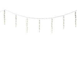 Rideau lumineux stalactite flash 60 LED blanc chaud sur câble transparent - 360 x 39 cm