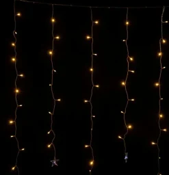 Rideau étoilé décoratif 3D LED blanc chaud coloris blanc - 1,5 x 1,2 m