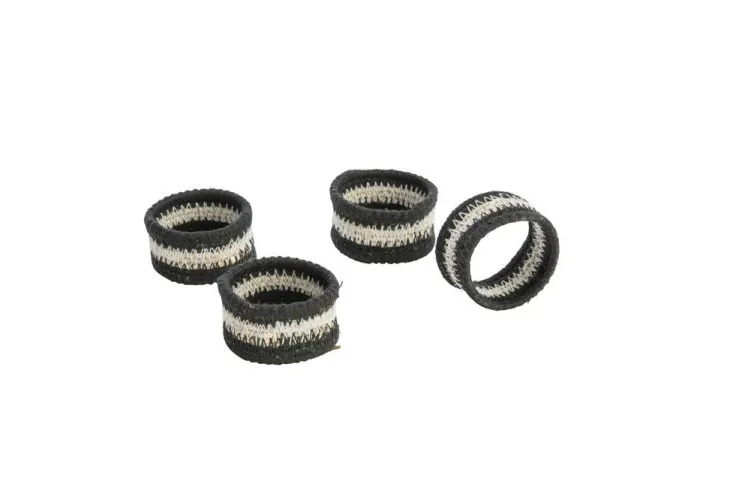 Rond de serviettes coloris multicolore en osier - 5 x 5 x 3 cm