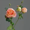 Rose artificielle avec 2 boutons - 60 cm