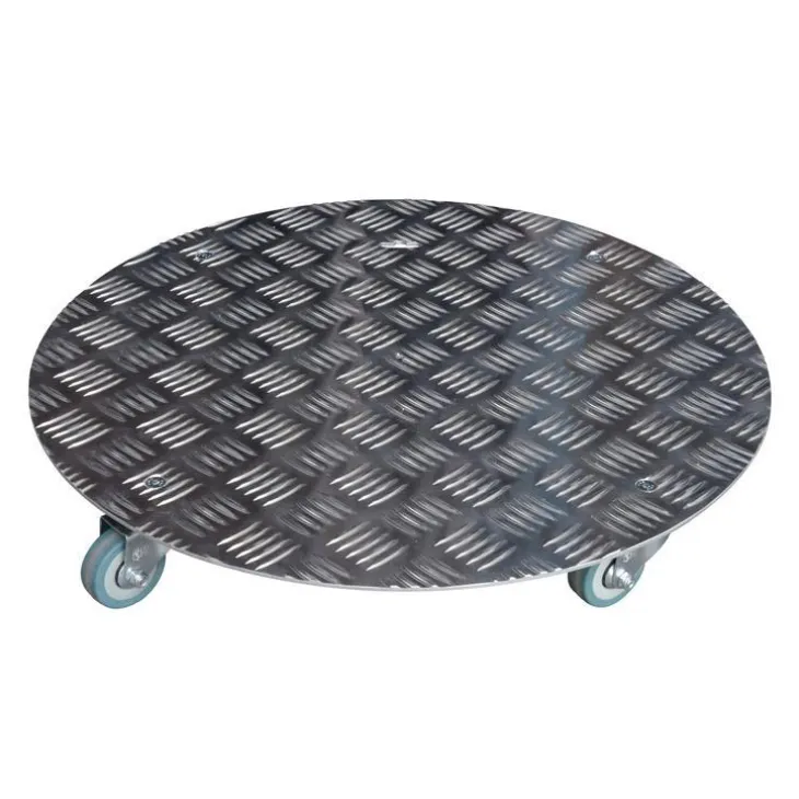 Roule plante rond en aluminium à 5 roues gris Ø 50 cm