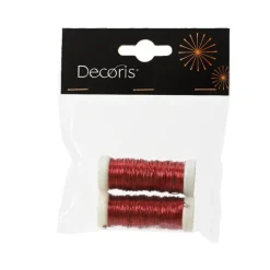 Rouleau de fil métal coloris rouge - 3000 cm