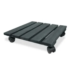 Roule-plante carré en bois gris anthracite Louis Moulin Basics - 37,5 x 37,5 cm