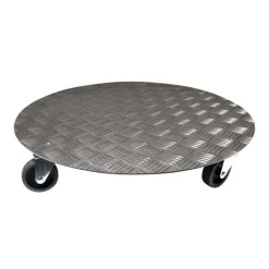 Roule-plantes à 5 roues dont 1 frein en aluminium gris Louis Moulin - Ø 60 cm