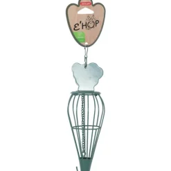 Râtelier à foin pour les rongeurs en métal coloris vert forme carotte Ehop Zolux – 8 x 8 x 46 cm