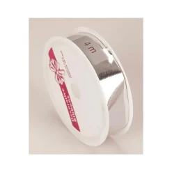 Ruban décoratif argent avec effet métallisé - 19 mm x 4 m