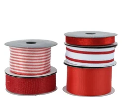 Ruban décoratif en polyester rouge - 300 cm