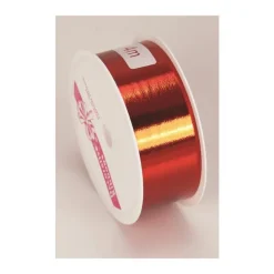 Ruban métallisé en bobine coloris rouge 30 mm - 4 m