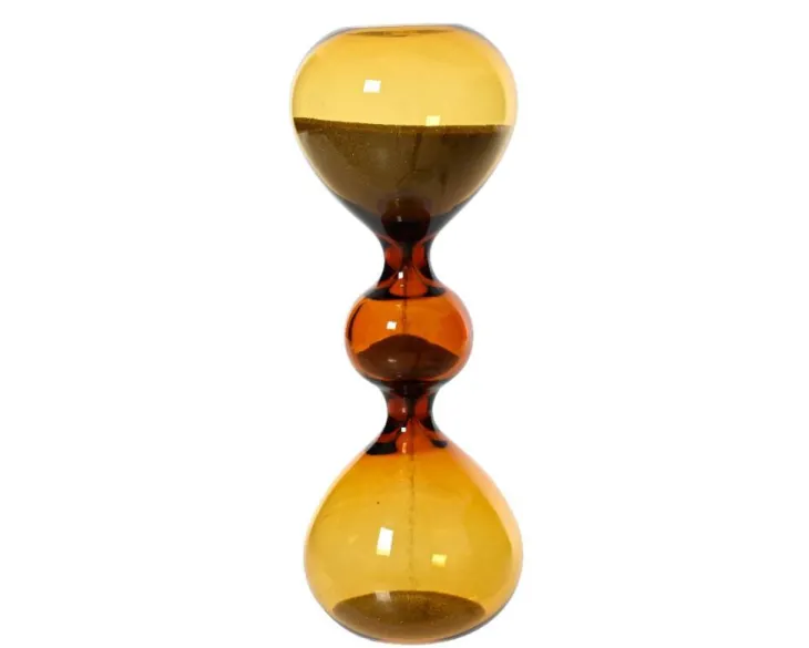 Sablier en verre coloris ambre - Ø 5,5 x H 14,5 cm