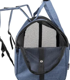 Sac à dos de transport pour animal de compagnie coloris bleu Lene - 36 x 32 x 32 cm