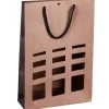 Sac Elusa en papier kraft certifié FSC® pour 3 bouteilles Cav Service - 9 x 27 x 39 cm