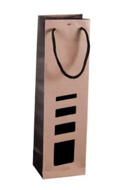 Sac Elusa en papier kraft certifié FSC® pour 1 bouteille Cav Service - 9 x 11 x 39 cm