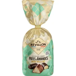 Sachet de pâtes d'amandes noir 70 % & lait papillotes iconiques Révillon - 370 g