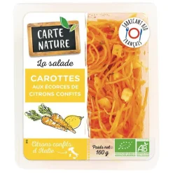 Salade de carottes aux écorces de citron confites bio Carte Nature - 160 g