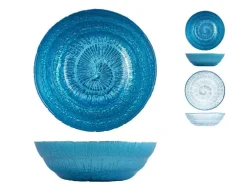 Saladier en verre bleu transparent Le club - Ø 22 x H 18 cm