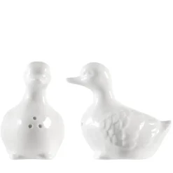 Salière en porcelaine blanche forme Canard - 8 x 5 x 9 cm