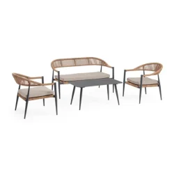 Salon bas en aluminium anthracide Bizzotto Jandia Naturel