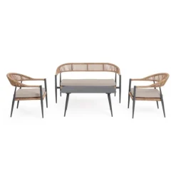 Salon bas en aluminium anthracide Bizzotto Jandia Naturel