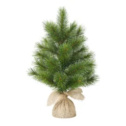Sapin artificiel vert avec pied en toile de jute Glendon