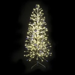Sapin de Noël lumineux LED à lumière fixe blanc chaud pétillant sur secteur - 1,50 m