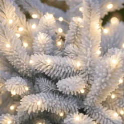 Sapin de Noël naturel blanc effet enneigé glacé avec LED incorporées MagicTree®