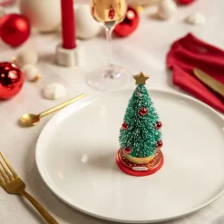 Sapin de Noël sur médaillon de chocolat praliné France Décor - 38 g