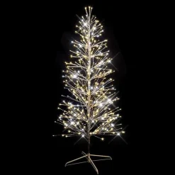 Sapin lumineux LED à lumière fixe blanc chaud pétillant sur secteur - 1,80 m