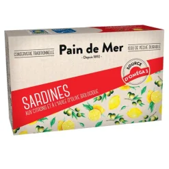 Sardines à l'huile d'olive et au citron en boîte Pain de Mer - 120 g