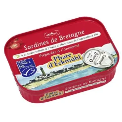Sardines eckmuhl à l’huile d’olive et tomate bio en boite de 135 g
