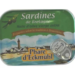 Sardines eckmuhl à l’huile d’olive vierge extra en boite de 135 g