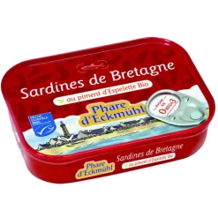 Sardines eckmuhl au piment d’Espelette bio en boite de 135 g