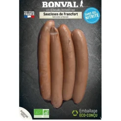 Saucisses de Francfort sans sel nitrité - 200 gr