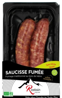 Saucisses fumées bio Rostain - 2 pièces