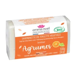 Savon aux agrumes cosmebio en format de 100 g