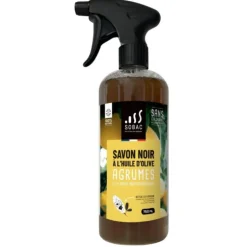 Savon noir à l'huile d'olive pour agrumes et plantes méditerranéennes Sobac - spray de 750 ml