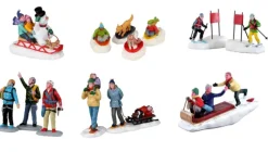 Scénette avec figurines pour village de Noël Lemax Vail village