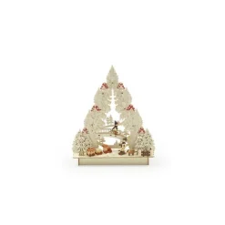 Scénette en forme sapin avec 9 LED 28x8.5x33 cm