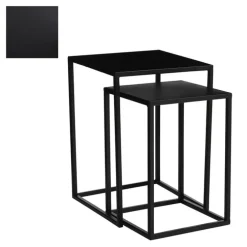 Sellette carrée en métal noir Goa taille 2 - 30 x 30 x 42 cm