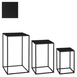 Sellette carrée en métal noir Quinty taille 1 - 20 x 20 x 30 cm