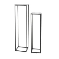 Sellette en aluminium noir irisé T1 - 25 x 25 x 100 cm