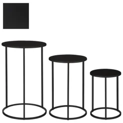 Sellette ronde en métal noir Quinty taille 2 - Ø 40 x H 40 cm