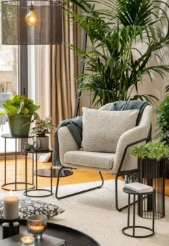 Sellette ronde en métal noir Quinty taille 2 - Ø 40 x H 40 cm